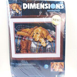 Dimensions Needlepoint Kit Loyal Friend Linda Daniels Dog NOS 2002 Sealed
